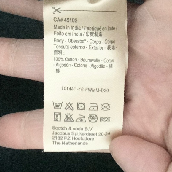 USED Mens XXL Scotch & Soda Button Down Long Sleeve Black Cotton Shirt Classic - Picture 5 of 9